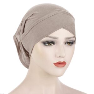 3 Pcs Muslim Inner Hijab Caps Women Solid Color Turban Underscarf Under Hijab Caps Stretchy Breathable Full Cover Undercap Tube Bonnet Under Scarf Hats Beanie