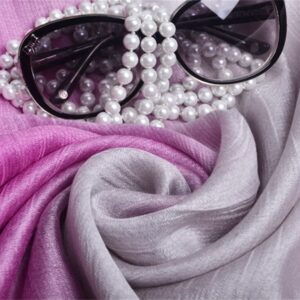 SNUG STAR Cotton Silk Scarf Elegant Soft Wraps Color Shade Scarves for Women (Gradient - Rose purple)