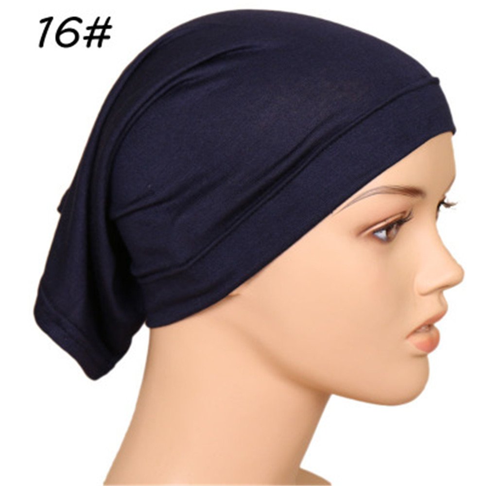 TanQiang 6 Pcs Women Under Scarf Hat Cap Bone Bonnet Hijab Islamic Neck Cover Muslim Under Scarf Hijab Cap, 7, Medium