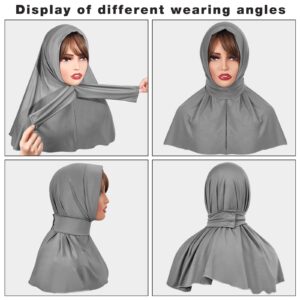 3 Pieces Snap Hijab Soft Islamic Turbans for Women Muslim Hijab Undercap for Women Prayer, Multicolor