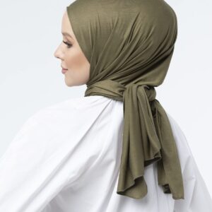 SWANISTANBUL Jersey Hijab Scarf for Women - Quality Head Scarf Wrap for Girls - Fashion Muslim Women Hijab Scarves Headwear for Everyday Use - 55cm x 170cm - Khaki