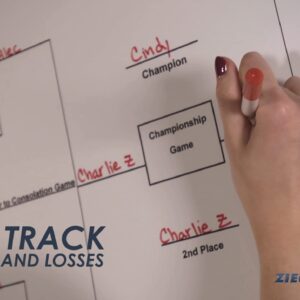 24 Player Erasable Seeded Draw Double Elimination Tournament Bracket Chart