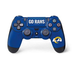 skinit decal gaming skin compatible with ps4 pro/slim controller - officially licensed nfl los angeles rams team motto design