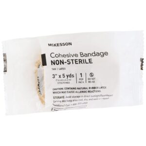 McKesson Cohesive Bandages, Non-Sterile, Contains Latex, 3 in x 5 yds, 1 Count, 24 Packs, 24 Total