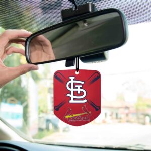 FANMATS 61558 MLB St. Louis Cardinals Hanging Car Air Freshener, 2 Pack, Black Ice Scent, Odor Eliminator, Shield Design with Team Logo