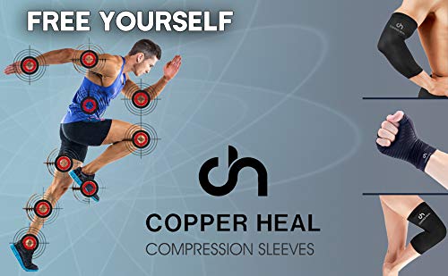 COPPER HEAL Short WRIST Brace compression Sleeve wraps Adjustable Bandage Right & Left Hands Strap Short Sleeves Wrap Recovery carpal tunnel wrist brace night support thumb