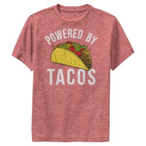 fifth sun taco_power comp boys short sleeve tee shirt, red heather, medium