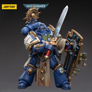 JOYTOY Warhammer 40,000 Action Figure 1/18 Ultramarines Primaris Captain with Relic Shield and Power Sword Collection Model Figures 4.88inch