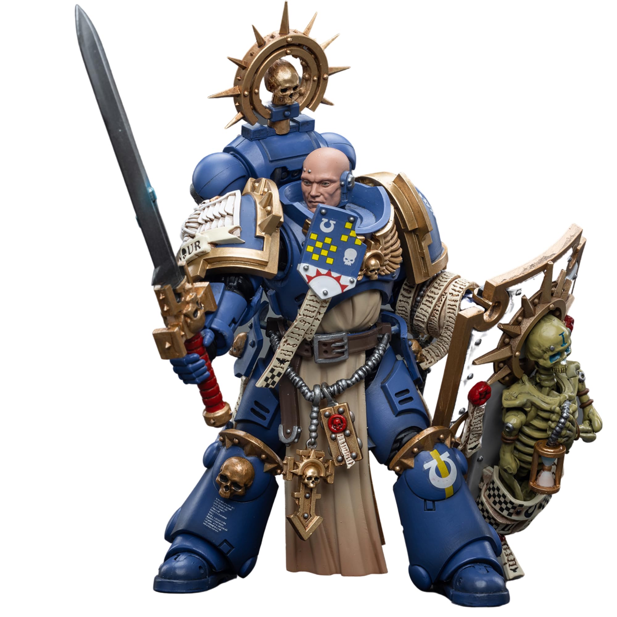 JOYTOY Warhammer 40,000 Action Figure 1/18 Ultramarines Primaris Captain with Relic Shield and Power Sword Collection Model Figures 4.88inch