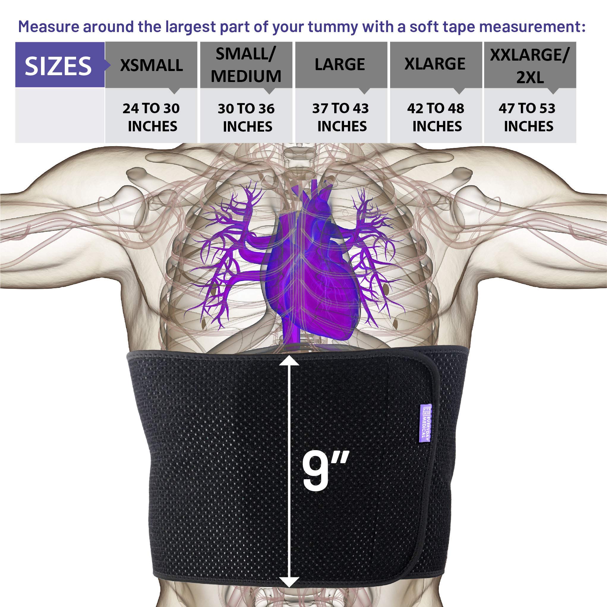 Everyday Medical Abdominal Binder Post Surgery – Healing and Reduce Swelling After C-Section, Abdomen Surgeries, Tummy Tuck, Bladder & Gastric Bypass Belly Girdle