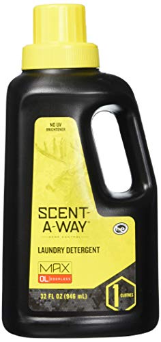 Hunters Specialties Scent-A-Way MAX Odorless Laundry Detergent | Scent Eliminator Unscented Formula for Hunting Gear - 32 OZ Bottle