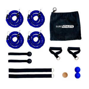 surf athlete ultimate paddling endurance training kit: 9 pieces set, 15lbs to 25lbs with durable nylon sleeve bands protection navy blue/black