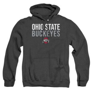 logovision the ohio state university official stacked unisex adult pull-over heather hoodie,black heather, 3x-large