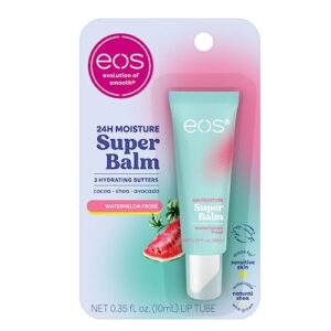 eos 24h moisture super balm- watermelon frosé, lip mask, day or night lip treatment, made for sensitive skin, 0.35 fl oz