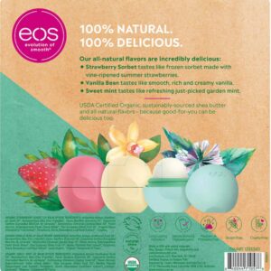 Eos Evolution of Smooth Lip Balm 100% Natural Organic Lip Care Gift 7-Pack ~ 2 Chamomile, 3 Vanilla Bean & 2 Strawberry Sorbet