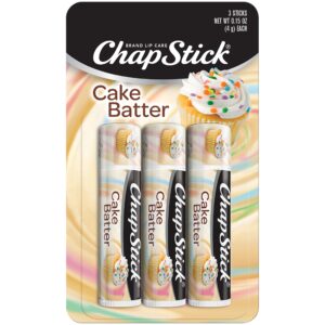 chapstick cake batter limited edition flavored lip balm tubes - 0.15 oz (pack of 3)