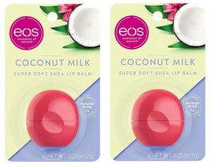 eos super soft shea lip balm, coconut milk 0.25 oz (pack of 2)