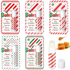 sacubee 30 pcs christmas lip balms bulk xmas lip balm honey flavored 5 styles holiday party treat goodie bags stuffers small gifts for kids women men