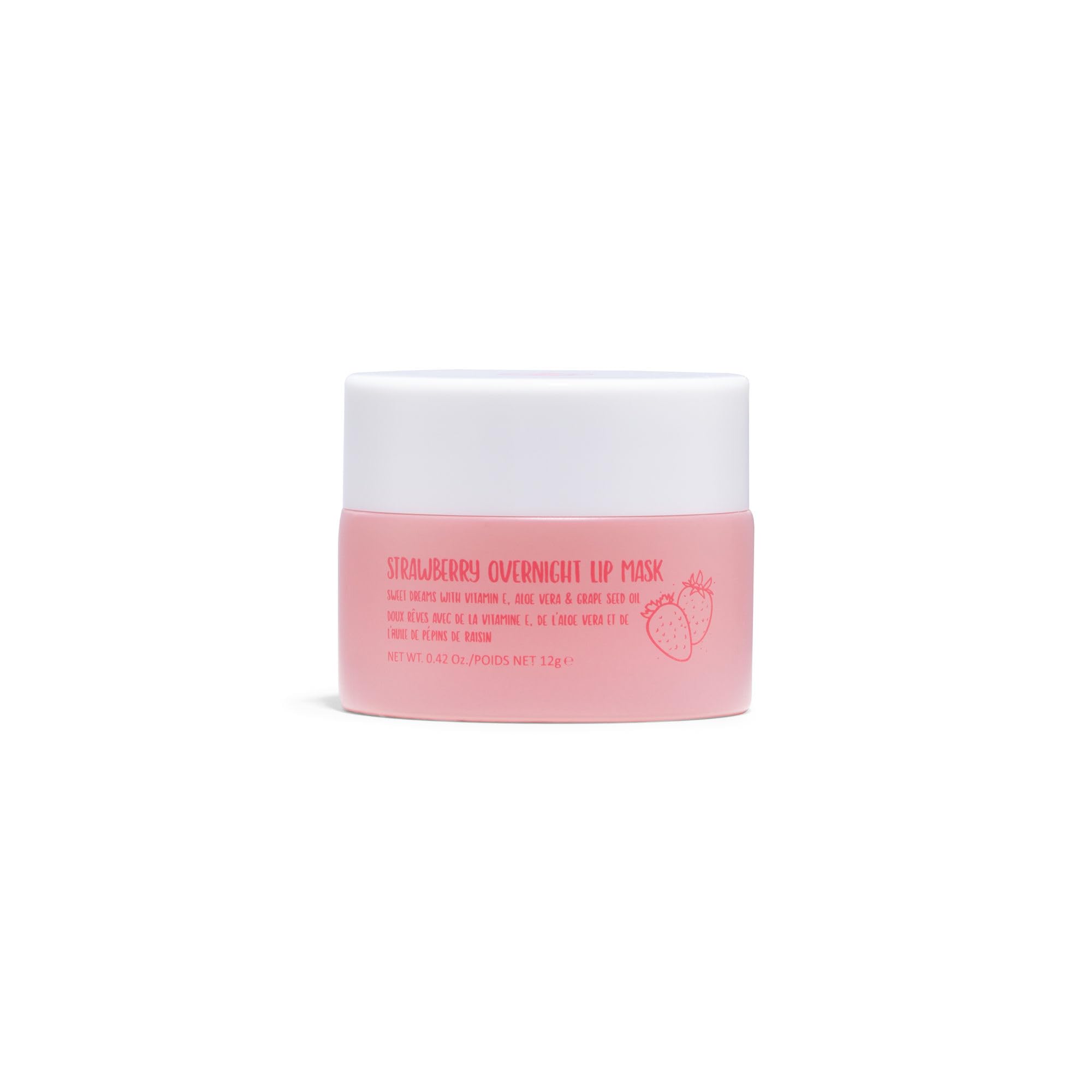 W7 Sweet Dreams Overnight Strawberry Lip Mask - Vitamin E, Aloe Vera and Grape Seed Oil - For Hydrated, Full Looking & Irresistible Lips - 0.40 Fl Oz