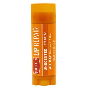 O'Keeffe's Unscented Lip Repair Lip Balm for Dry, Cracked Lips, Stick, Twin Pack