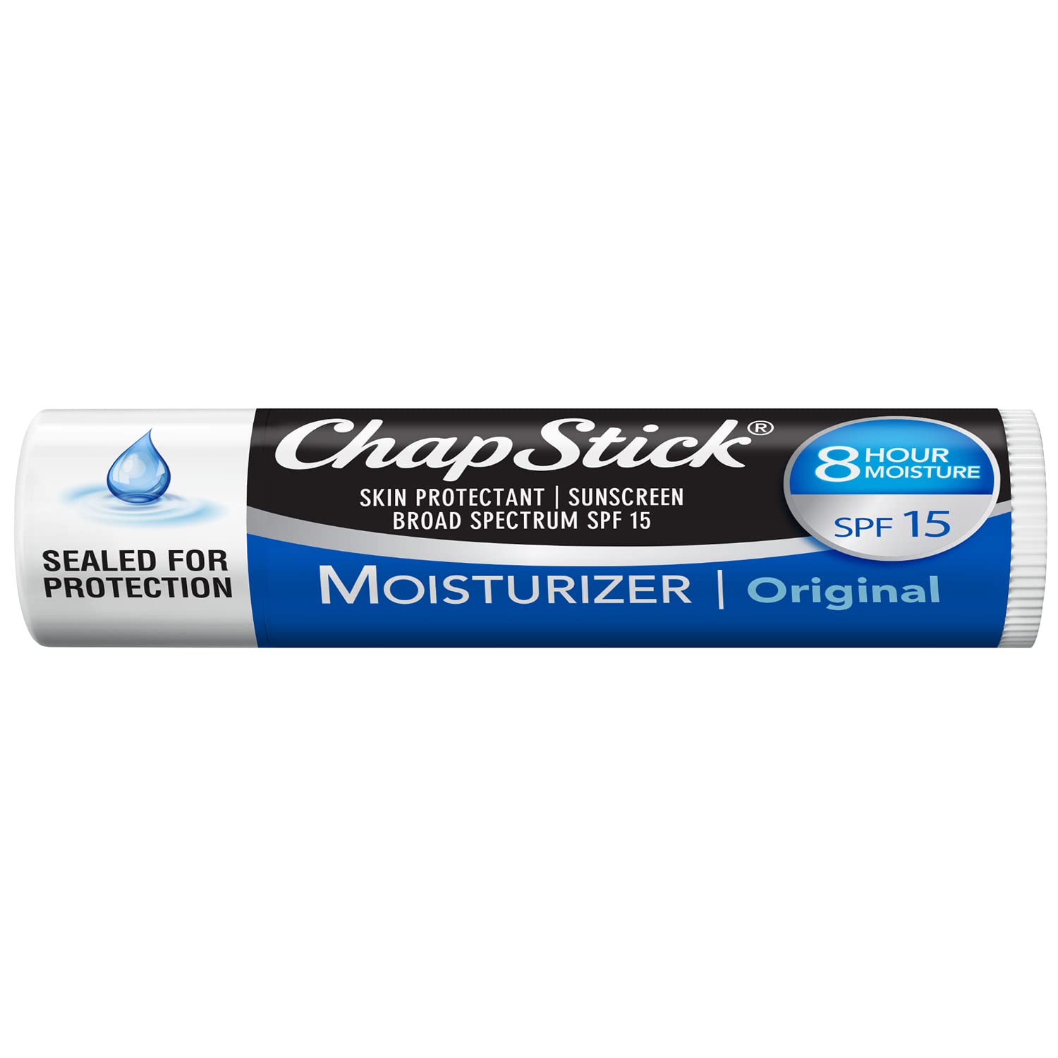 ChapStick Moisturizer Original Lip Balm Tube, SPF 15 and Skin Protectant - 0.15 Oz