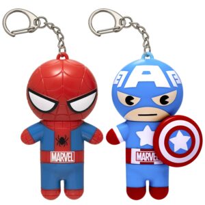 lip smacker marvel, keychain, lip balm for kids - spiderman & captain america