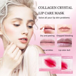 NIYET 30 pieces of Moisturizing Collagen Crystal Lip Mask - Anti-Ageing & Anti Chapped, Reduce lip Wrinkles, Fade Lip Color, Make Skin Smooth And Firm Collagen Lip Pieces (Rose)