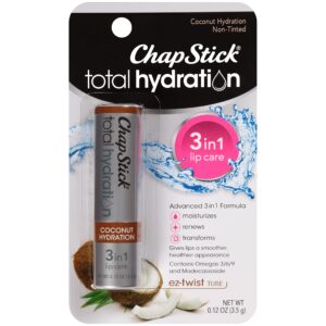 chapstick total hydration coconut lip balm tube, hydrating coconut chapstick for lip care - 0.12 oz