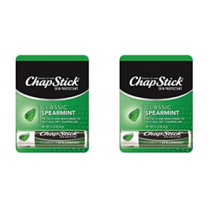 ChapStick Classic Spearmint Lip Balm Tubes, Spearmint ChapStick for Lip Care, Father's Day Gift - 0.15 Oz (Pack of 2)