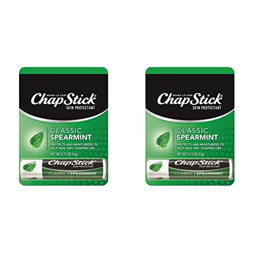 ChapStick Classic Spearmint Lip Balm Tubes, Spearmint ChapStick for Lip Care, Father's Day Gift - 0.15 Oz (Pack of 2)