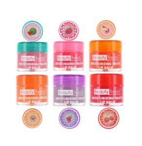 dealplusdeal beauty treats moisturizing fruity lip balm 6 pcs set fruit flavors hydrating with vitamin e lip care fruity lipblams 6