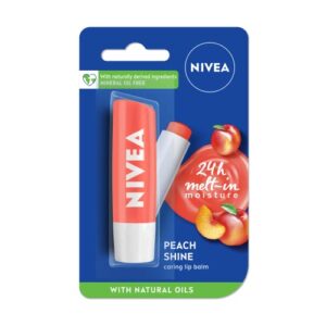 nivea lip balm - fruity shine peach -pack of 1