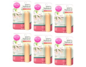 eos vanilla bean lip balm smooth stick set, white (pack of 6)6