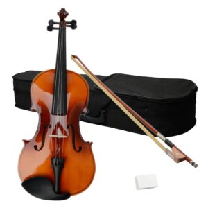 16 inches acoustic viola with case bow rosin, musical instrument viola set for adults,beginners students (brown)