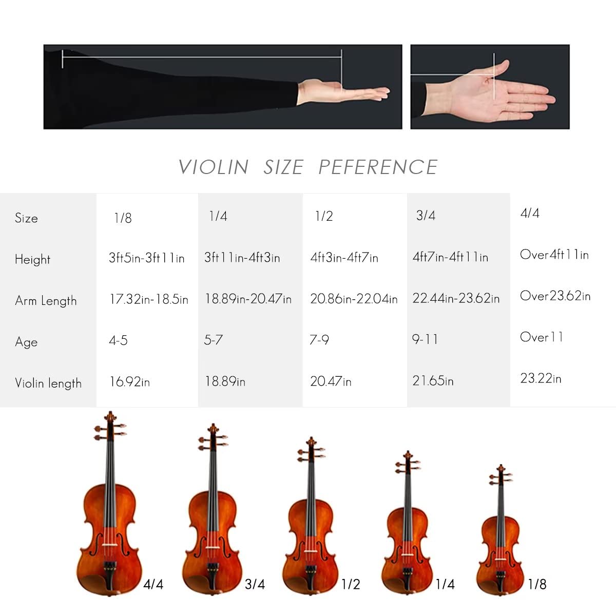 CHRISTINA Muse Full Size Violin Spruce Wood Fiddle Kit with Case,Bow, Additional String 4/4 Violin for Beginners Kid Adults