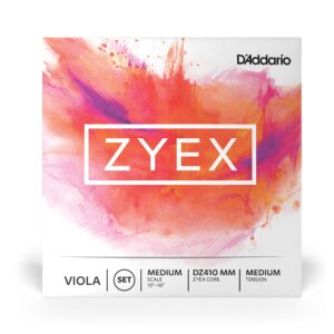 D'Addario Zyex Viola String Set, Medium Scale, Medium Tension