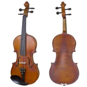 Cecilio CVA-500 Solidwood Ebony Fitted Viola with D'Addario Prelude Strings, Size 14-Inch