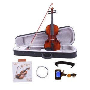 ktaxon violin 4/4 for kids & adults, full size solid wood violin, acoustic fiddle with portable case and accessories-carefully selected solid spruce wood and premium ebony fittings(varnish)