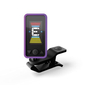 d'addario accessories guitar tuner - eclipse headstock tuner - clip on tuner for guitar - great for acoustic guitars & electric guitars - quick & accurate tuning - purple