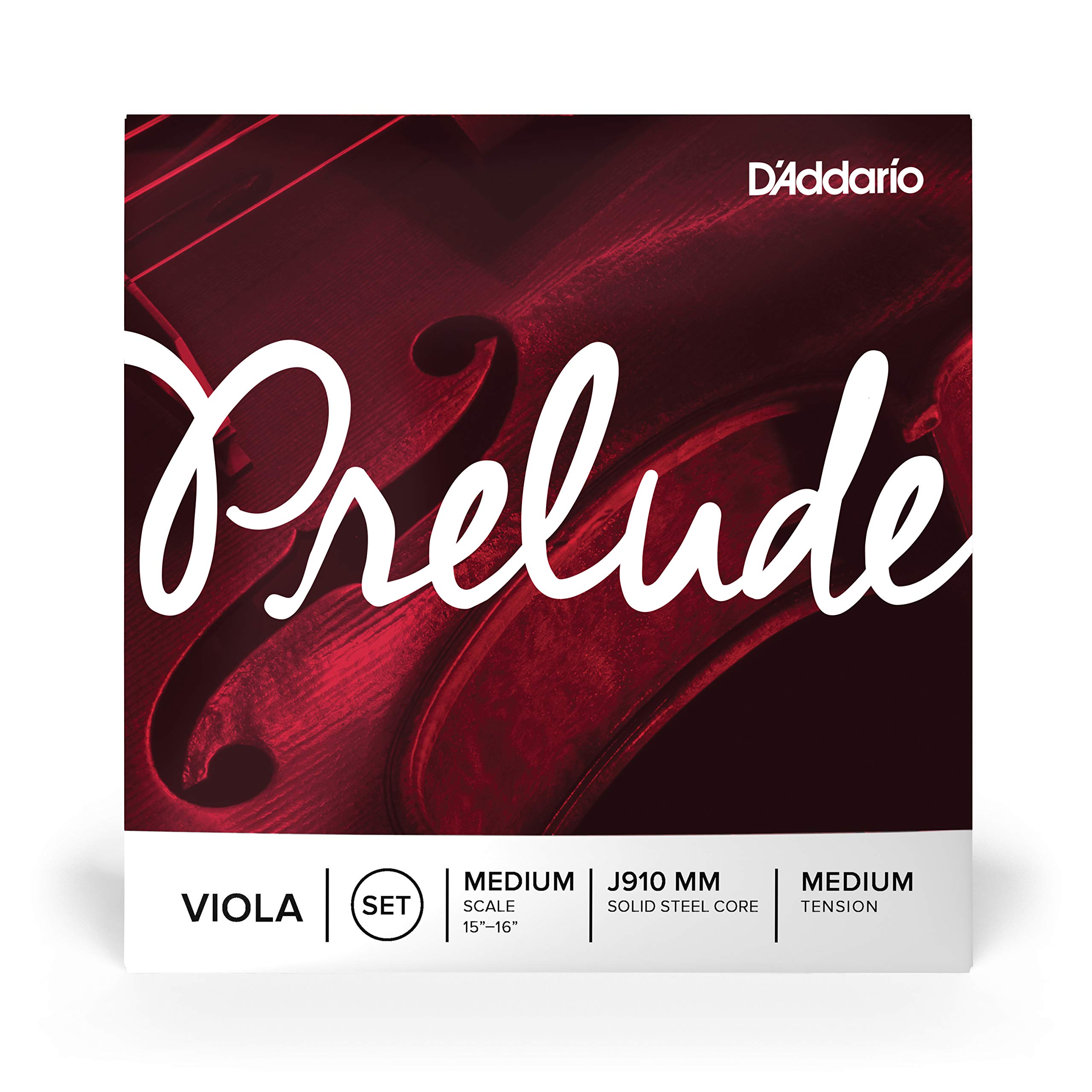 D'Addario Prelude Viola String Set, Medium Scale Medium Tension – Solid Steel Core, Warm Tone, Economical and Durable – Educator’s Choice for Student Strings – Sealed Pouch to Prevent Corrosion, 1 Set