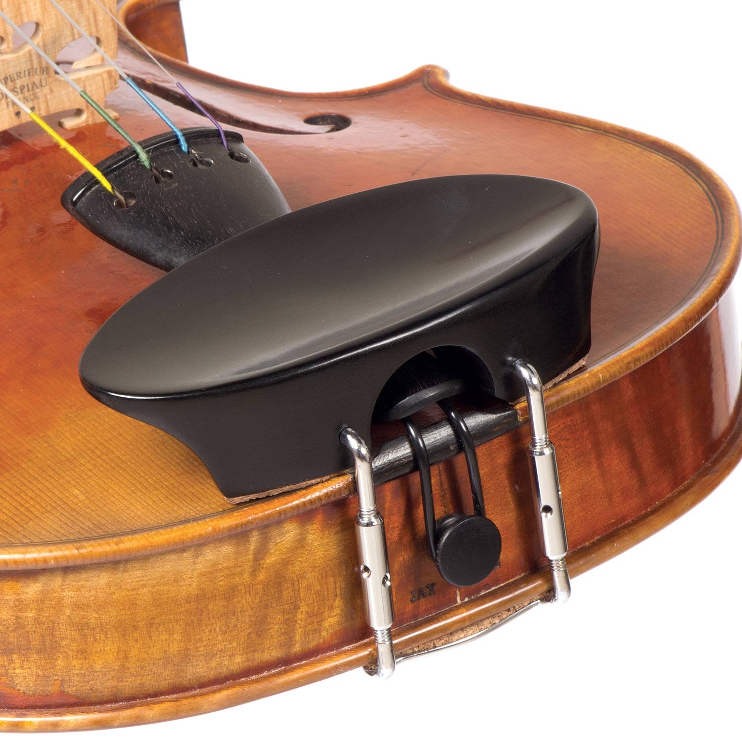 Flat Flesch All-Size Viola Chinrest - Ebony with Standard Bracket