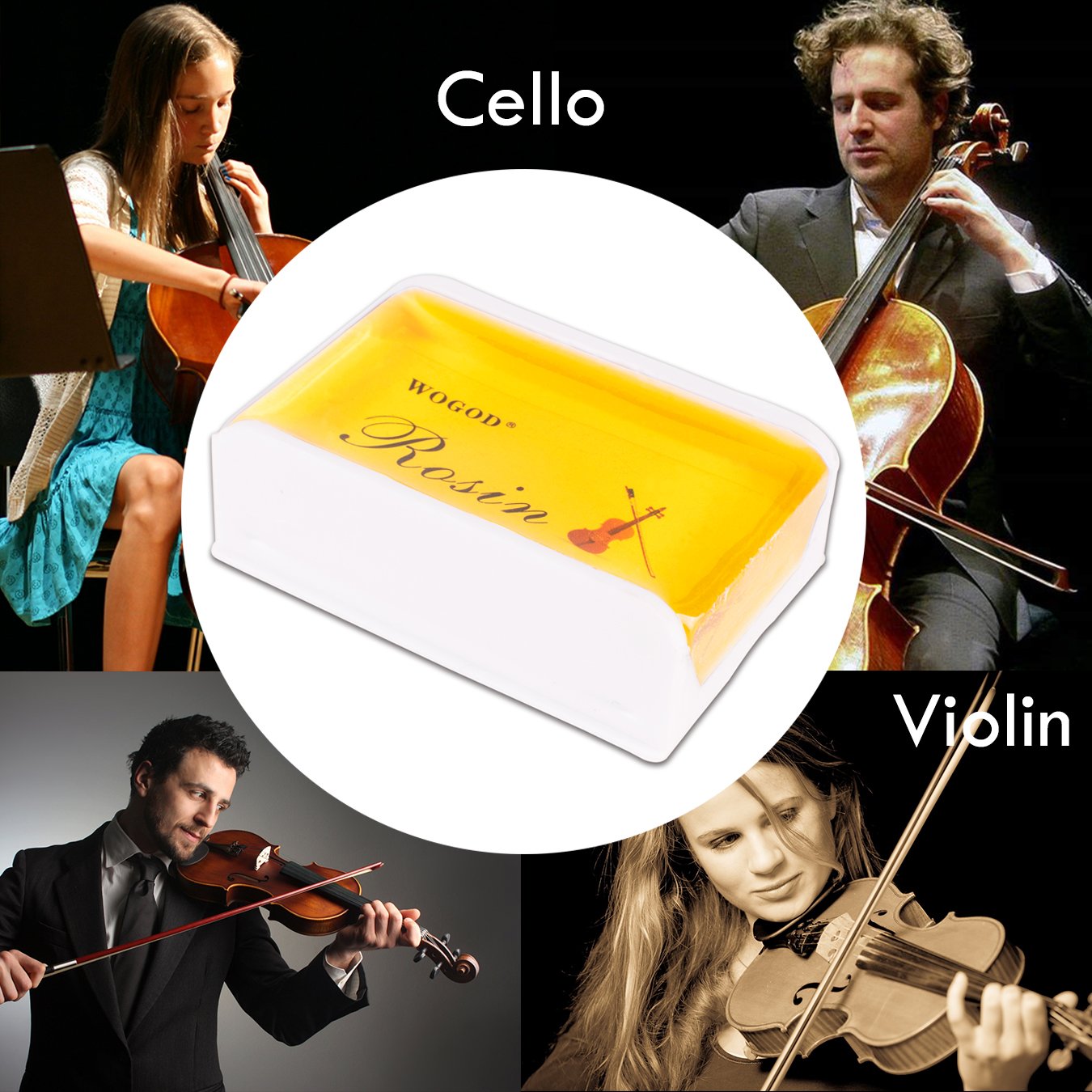 Rosin Violin Rosin Light Low Dust Rosin 2 Pack for Bows for Violin Viola and Cello