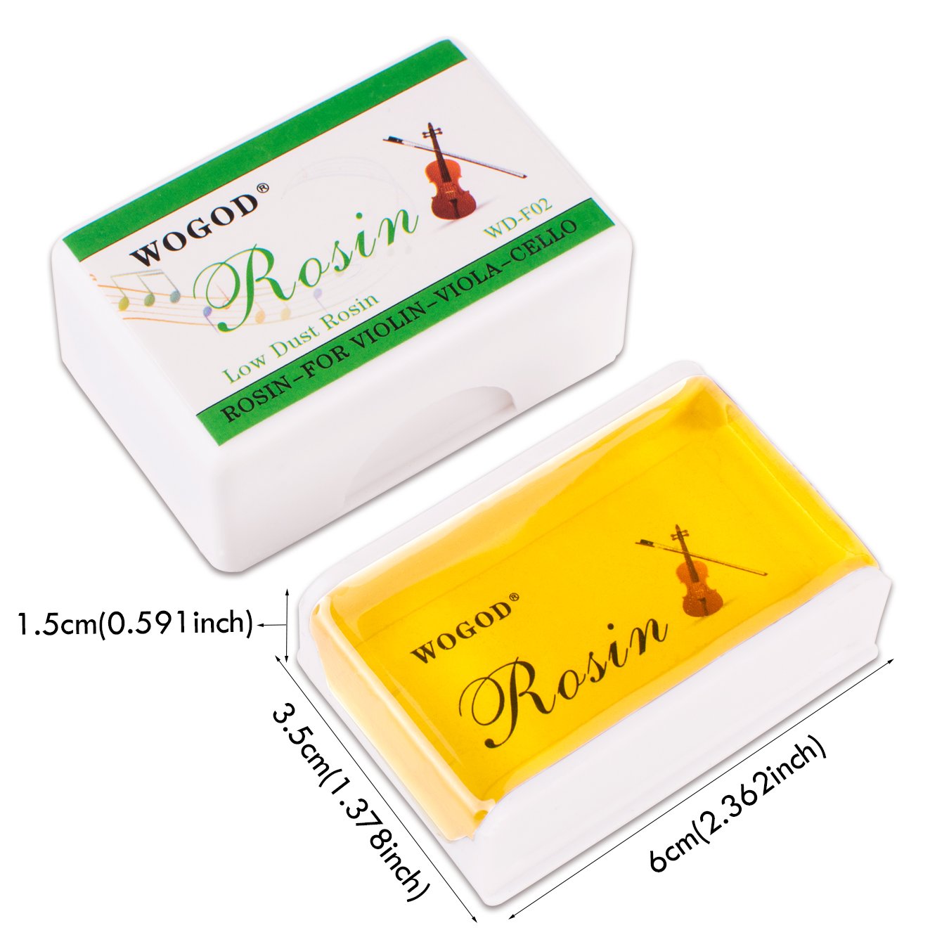 Rosin Violin Rosin Light Low Dust Rosin 2 Pack for Bows for Violin Viola and Cello