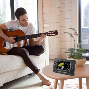 Wegrower Metronome Tuner, Rechargeable 3 In 1 Digital Metronome Tuner Tone Generator for Guitar, Bass, Violin, Ukulele and Chromatic,Clarinet, Trumpet, Flute, Tuners for All Instruments