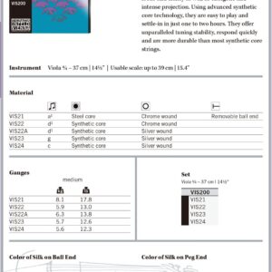 Thomastik-Infeld Vision Solo Viola Single D-String - 4/4 Scale - No. VIS22