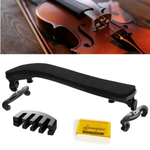 SUEWIO Violin Shoulder Rest for 4/4-3/4 Size, with Collapsible and Height Adjustable Feet, Including a Violin Practice Mute