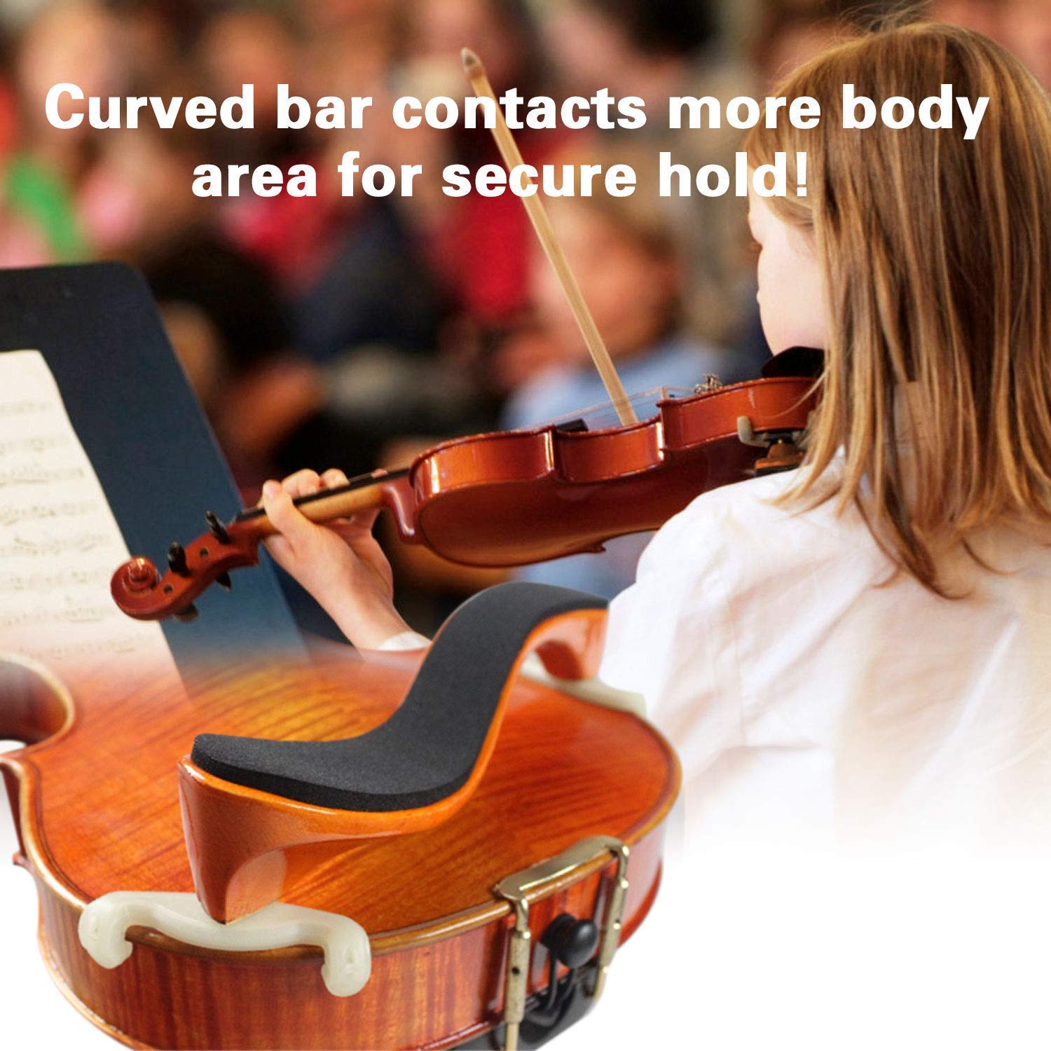 AMZZ Adjustable Solidwood Violin Shoulder Rest with Collapsible for 3/4 4/4 Violin Fiddle and 12" 13" Viola (3/4 or 4/4 Violin Shoulder Rest)