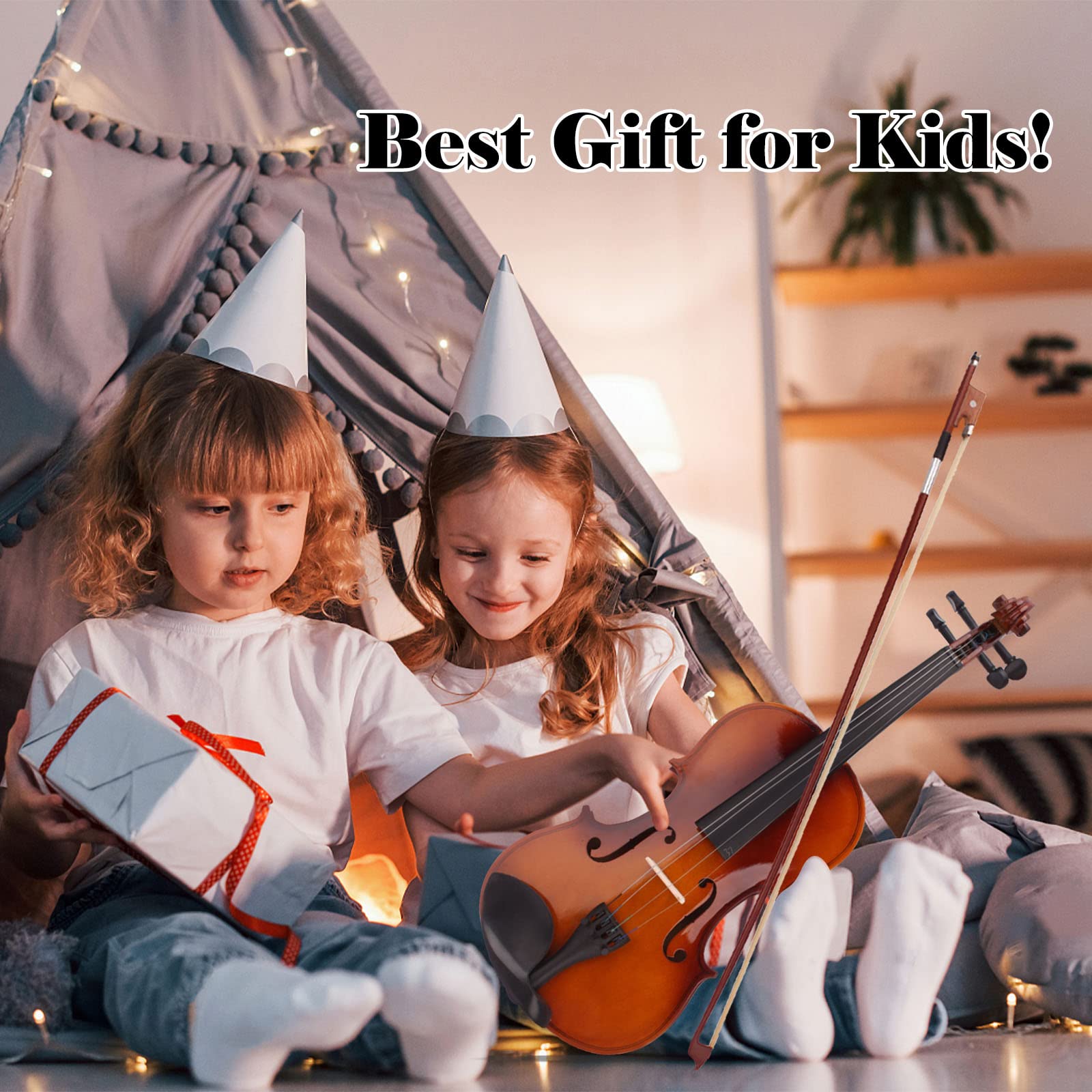 BELANITAS Kids Violin for Beginners Full Size Violin for Kids Ages 9-12 Kids 4/4 Violin Fiddle Kids Violin Beginner with Hard Case, Bow and Rosin, Student Violin, Natural