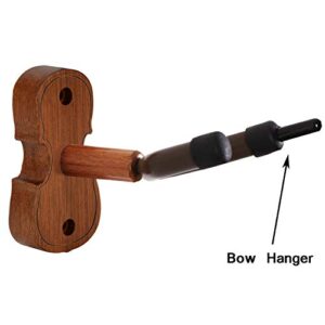 Violin Wall Mount Violin Hanger with Bow Hook Home & Studio Rosewood Violin/Viola Stand (Rosewood MA-R5)2