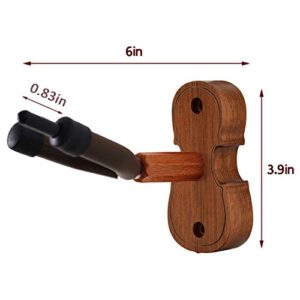 Violin Wall Mount Violin Hanger with Bow Hook Home & Studio Rosewood Violin/Viola Stand (Rosewood MA-R5)2